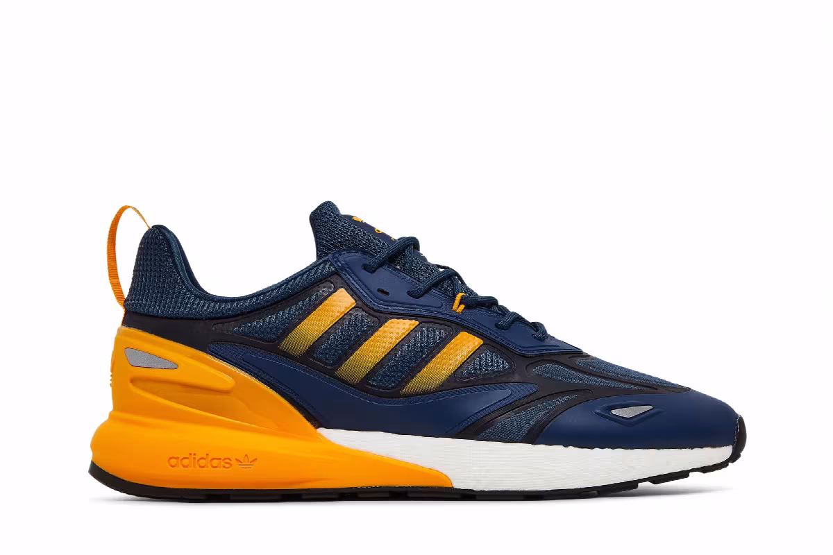 Adidas ZX 2K Boost 2.0 Crew Blue Semi Solar Gold, view 2