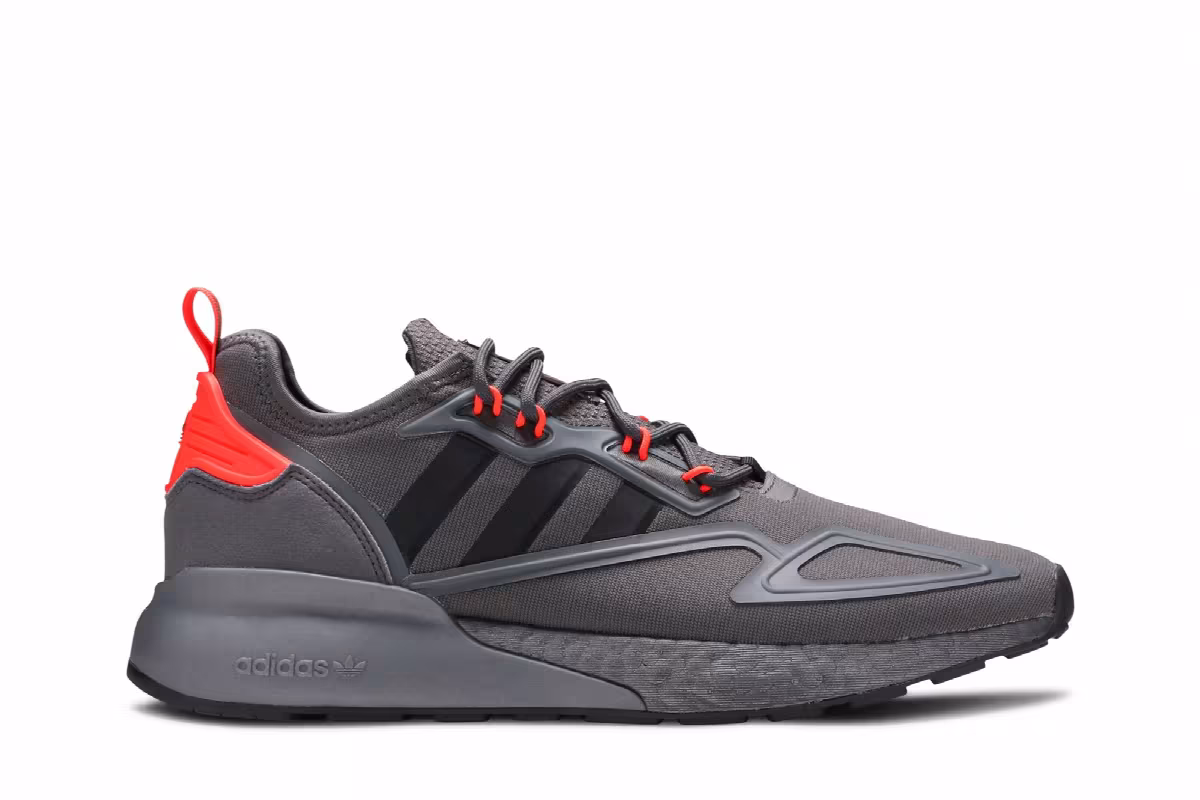 Adidas ZX 2K Boost Grey Solar Red, view 2