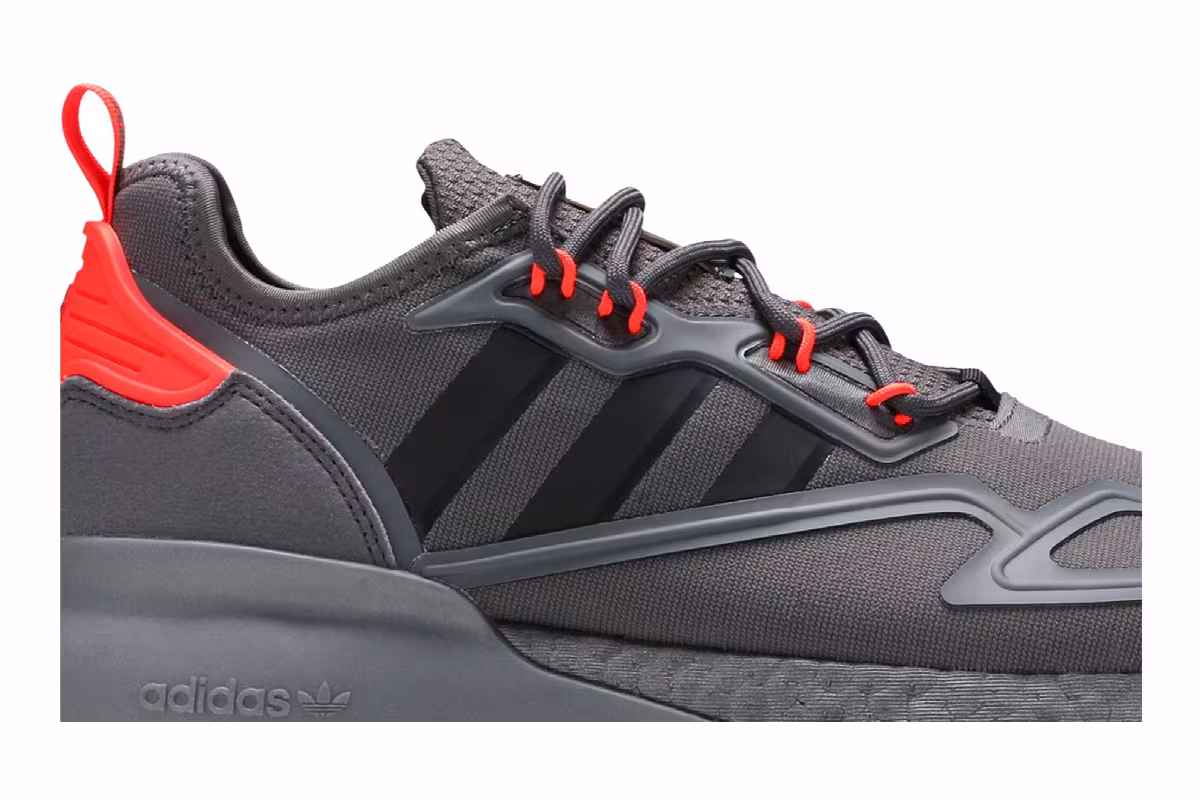 Adidas ZX 2K Boost Grey Solar Red, view 3