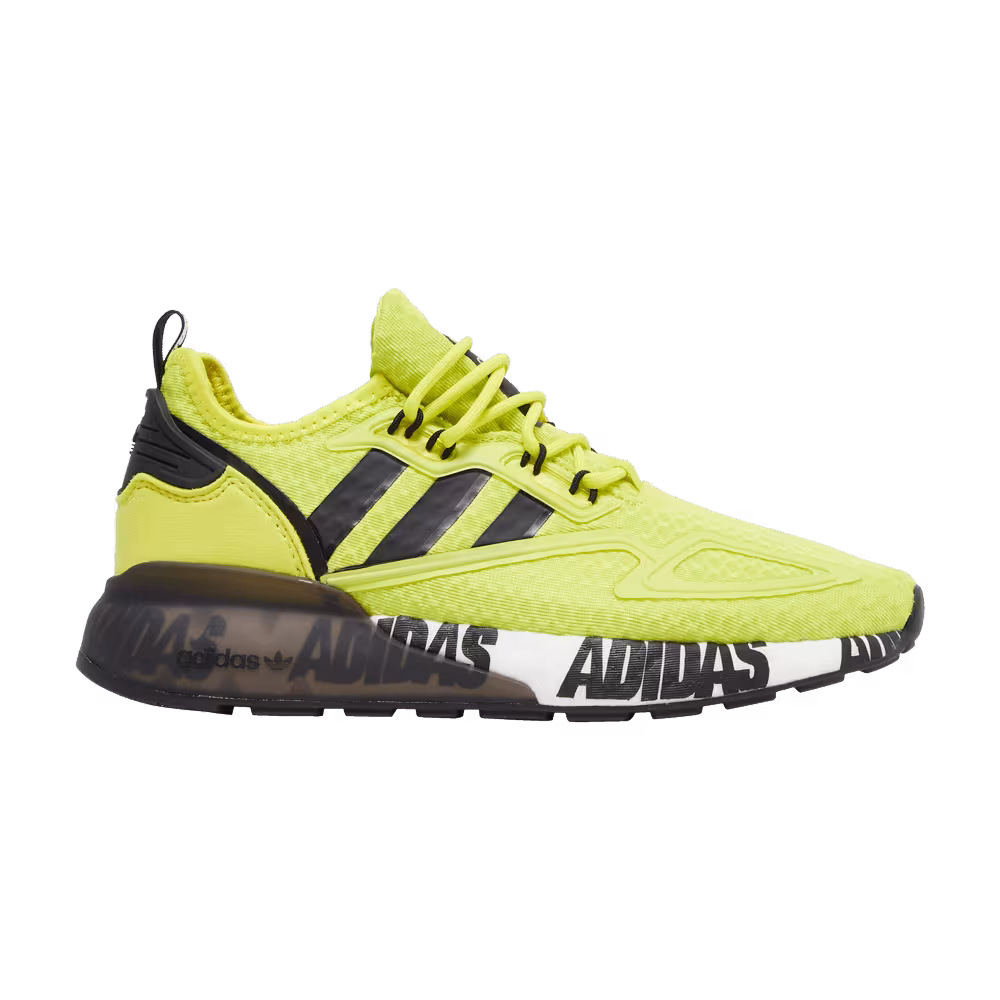 Adidas ZX 2K Boost J Bold Logo Graphic - Acid Yellow