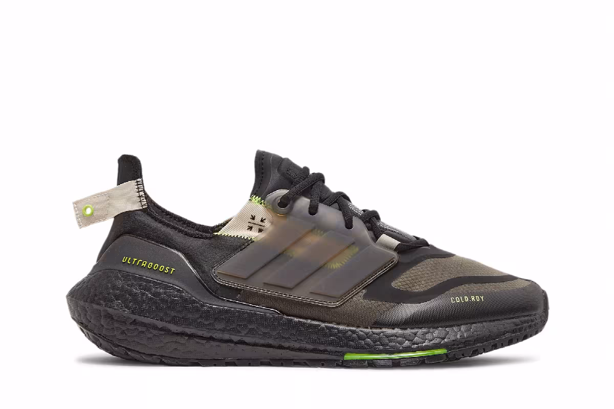 adidas UltraBoost 22 Cold.RDY Black Solar Yellow, view 2
