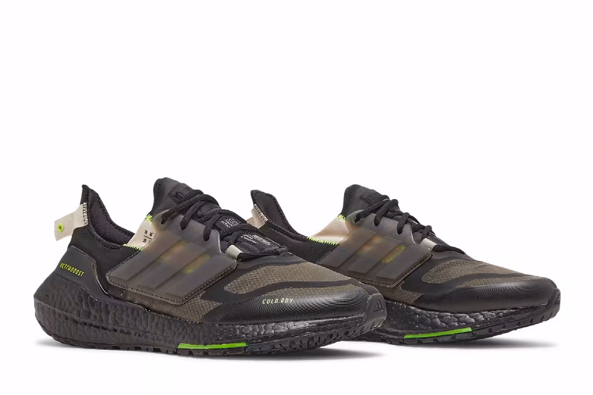 adidas UltraBoost 22 Cold.RDY Black Solar Yellow, view 9