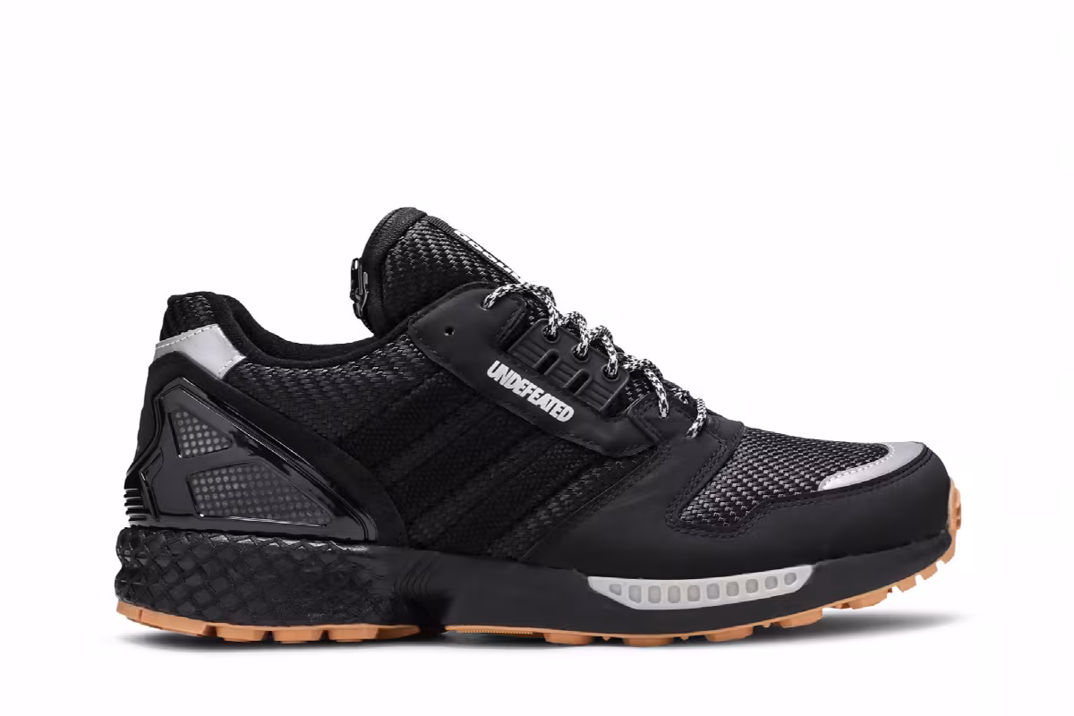 Undefeated x Neighborhood x adidas ZX 8000 Black Gum, view 2