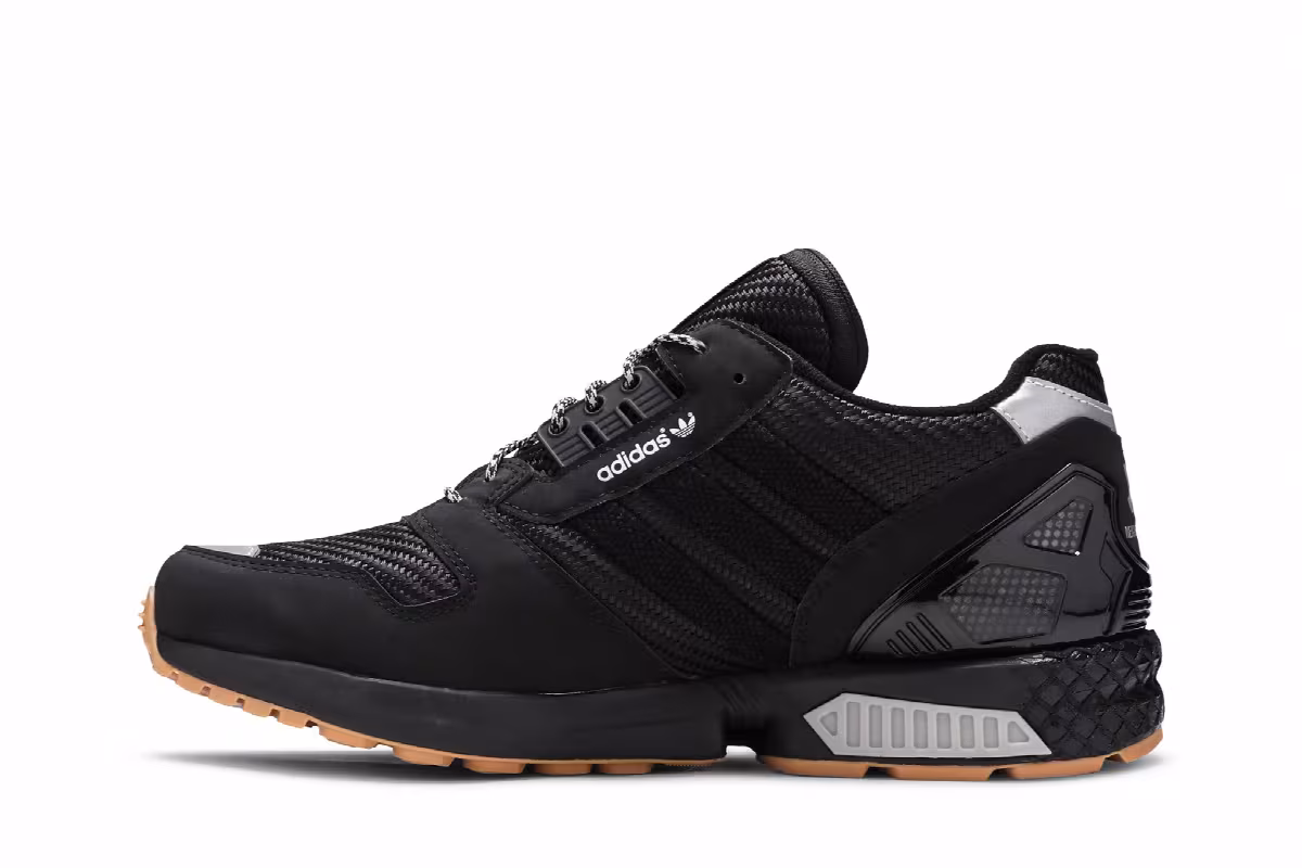 Undefeated x Neighborhood x adidas ZX 8000 Black Gum, view 4
