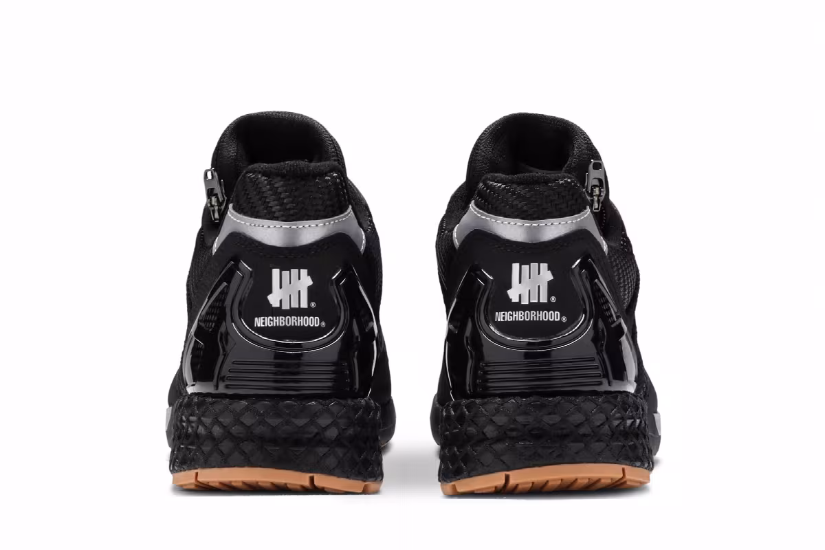 Undefeated x Neighborhood x adidas ZX 8000 Black Gum, view 7