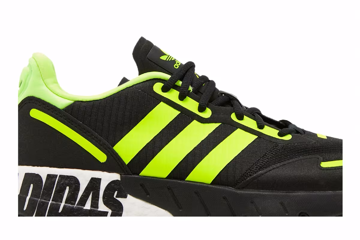 Adidas ZX 1K Boost Bold Logo Graphic - Black Solar Yellow, view 3