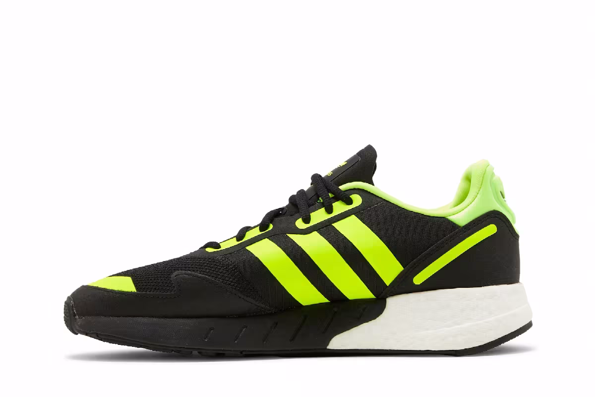 Adidas ZX 1K Boost Bold Logo Graphic - Black Solar Yellow, view 4