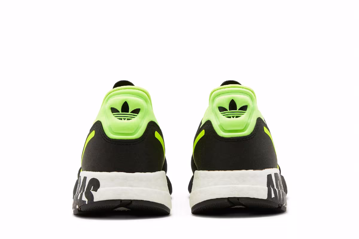 Adidas ZX 1K Boost Bold Logo Graphic - Black Solar Yellow, view 7