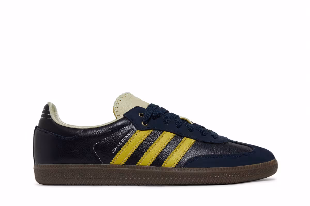 Wales Bonner x adidas Samba Collegiate Navy Yellow, view 2