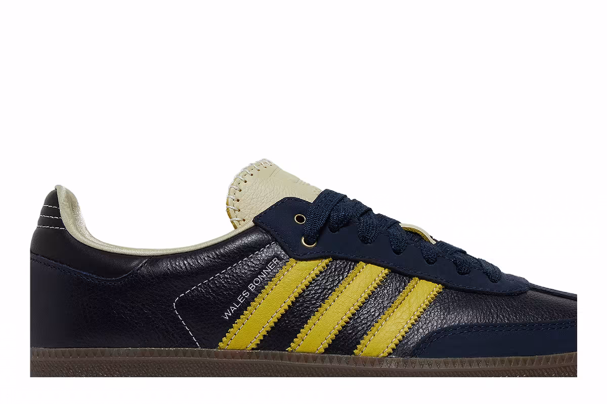 Wales Bonner x adidas Samba Collegiate Navy Yellow, view 3