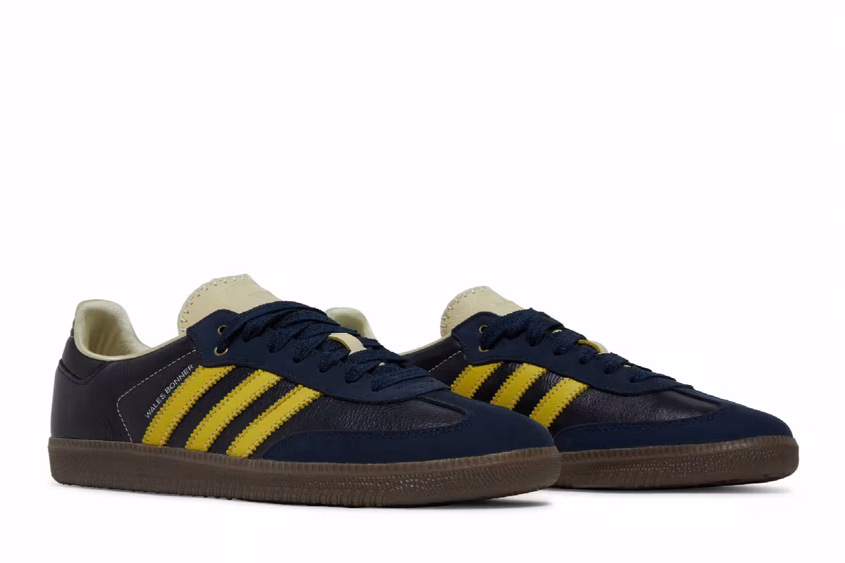 Wales Bonner x adidas Samba Collegiate Navy Yellow, view 9