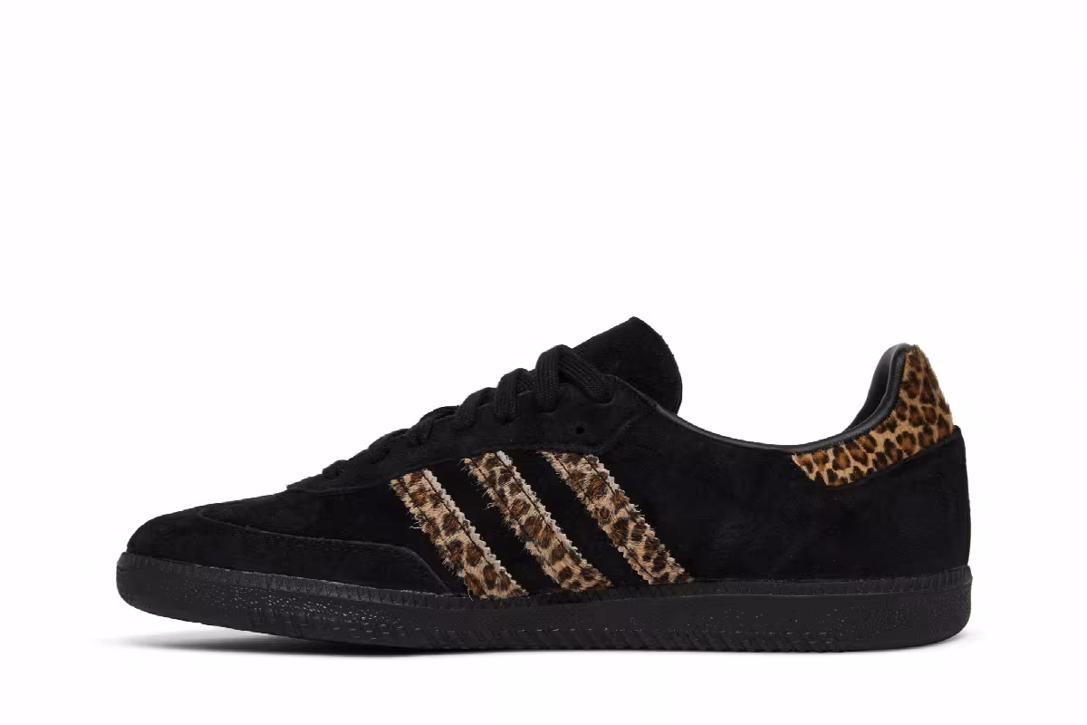 END. x Neighborhood x adidas Samba Black Leopard, view 4