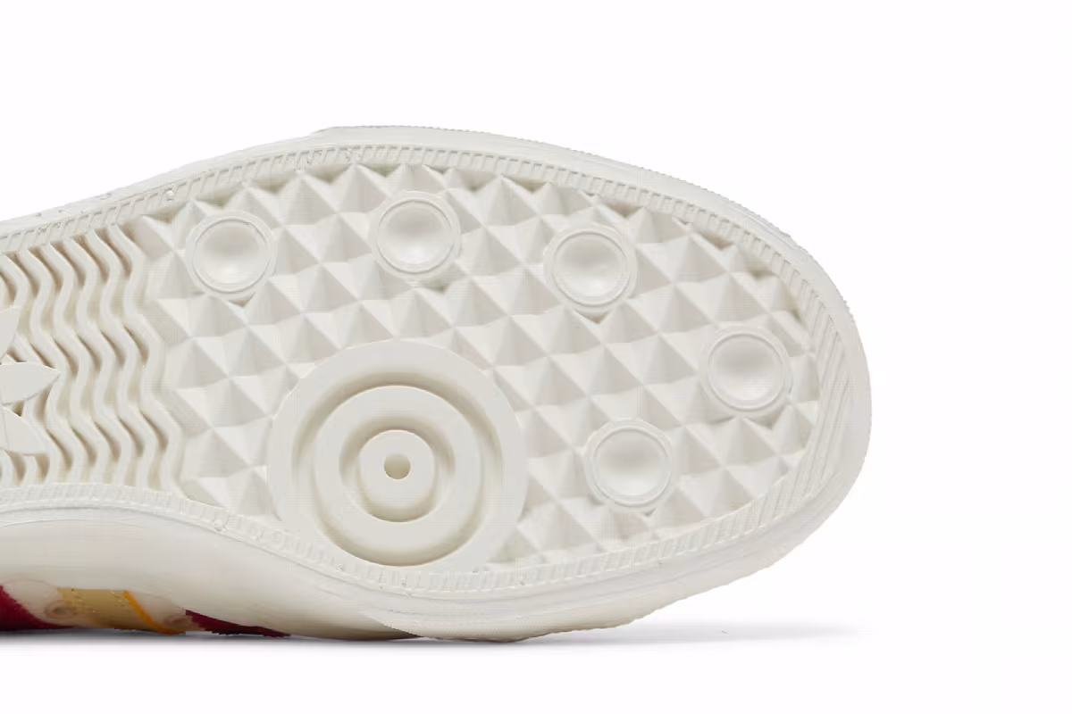Wales Bonner x adidas Nizza Low Cream White Scarlet, view 6