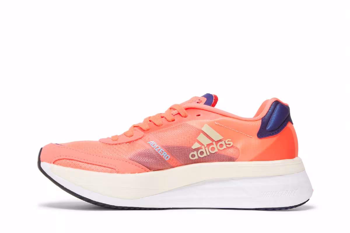 Adidas Women's Adizero Boston 10 Turbo Sandy Beige Metallic, view 4