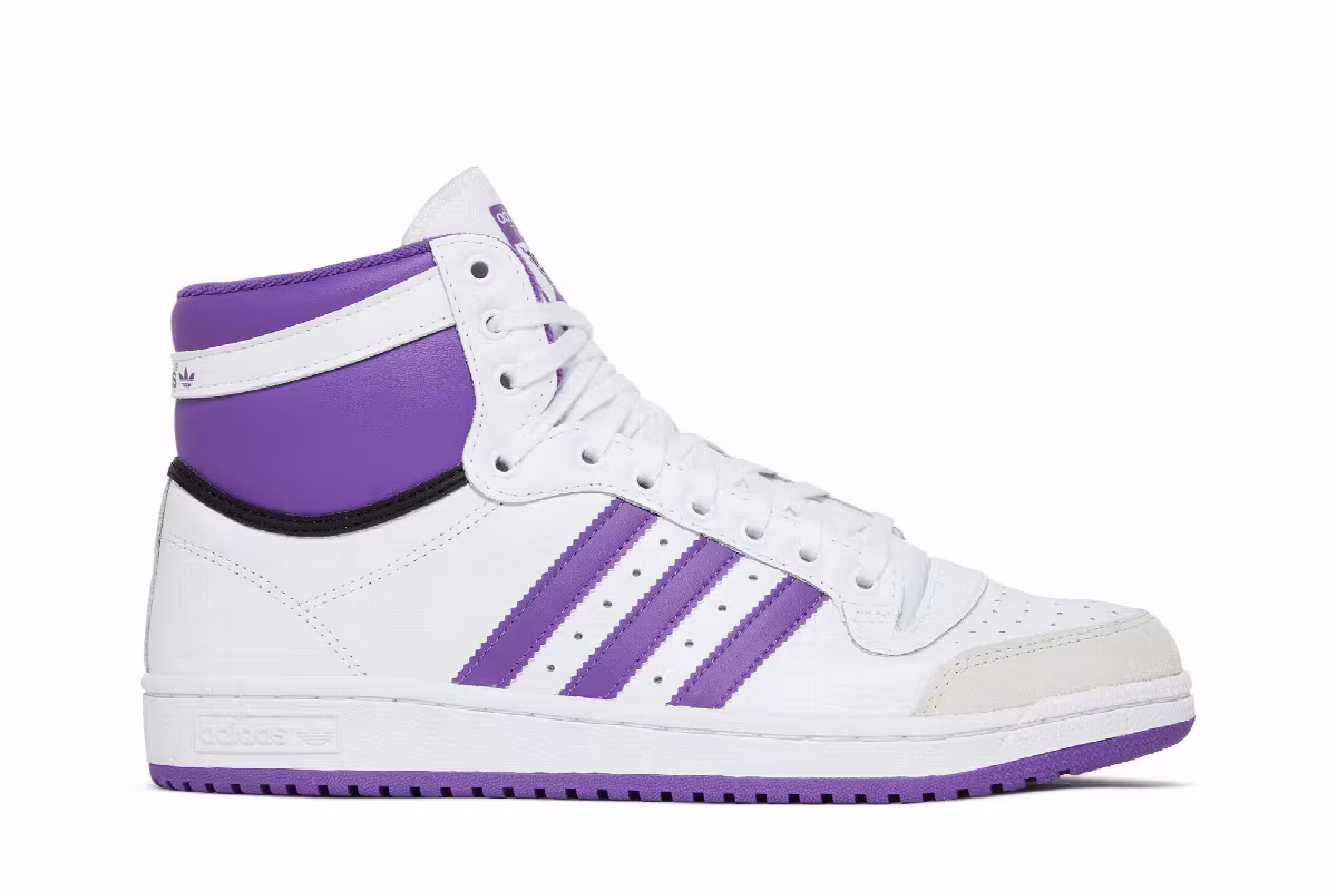 adidas Top Ten High White Active Purple, view 2