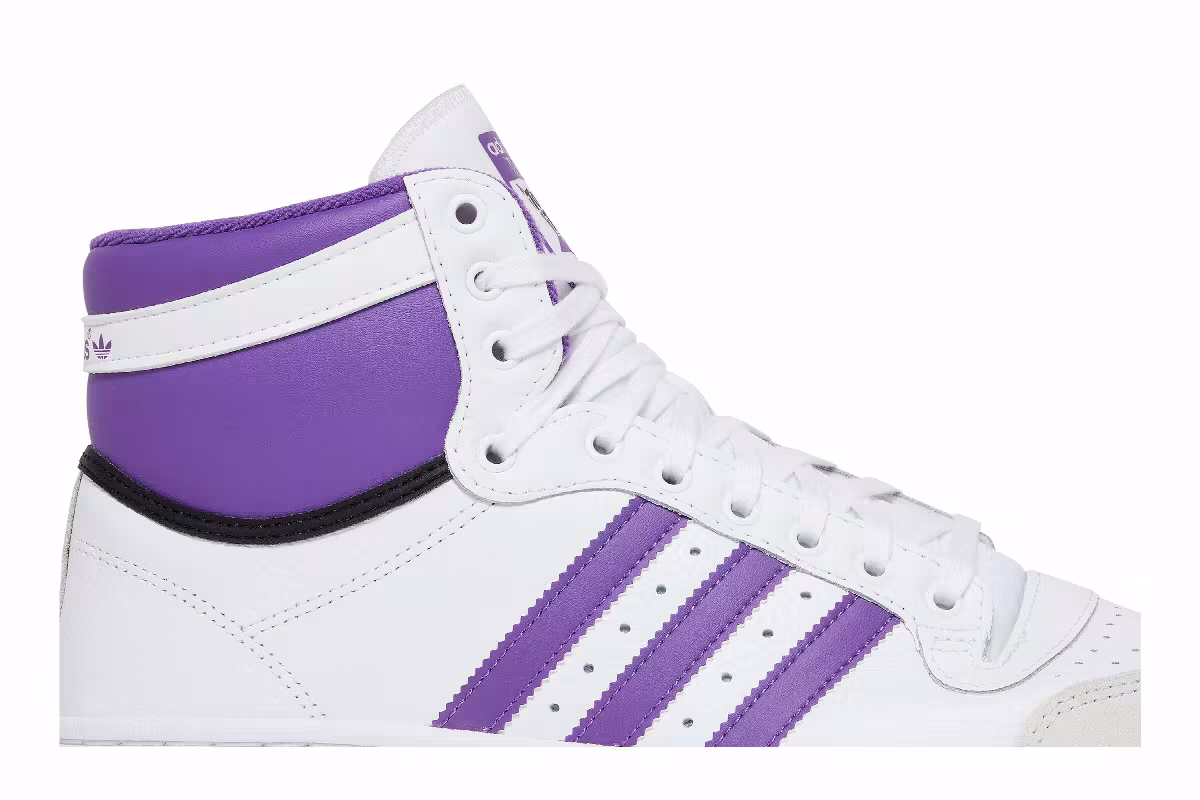 adidas Top Ten High White Active Purple, view 3