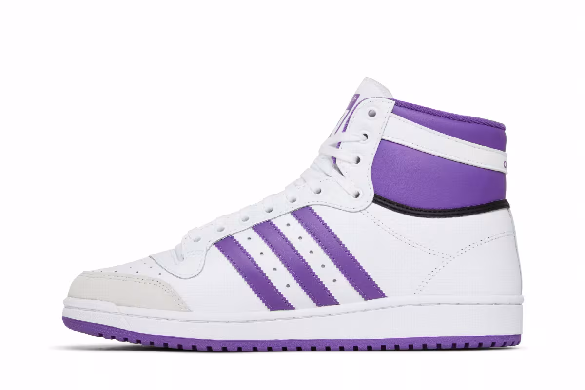 adidas Top Ten High White Active Purple, view 4