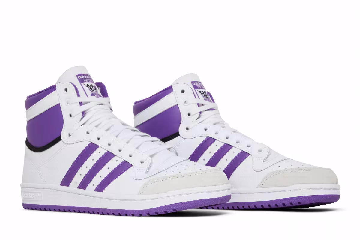 adidas Top Ten High White Active Purple, view 9
