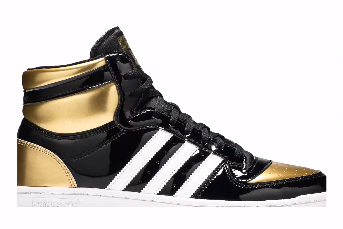 adidas Top Ten RB Black Gold Patent, view 3