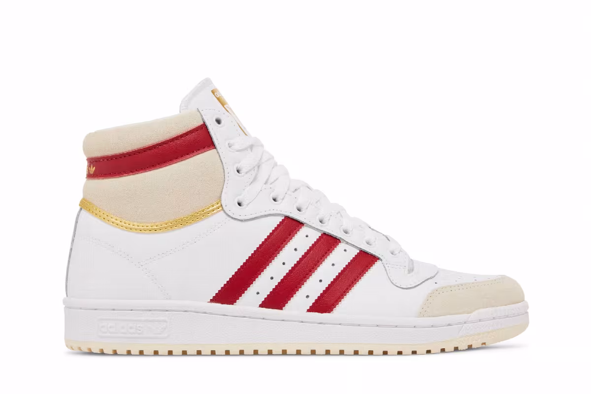 Adidas Top Ten High White Team Victory Red, view 2