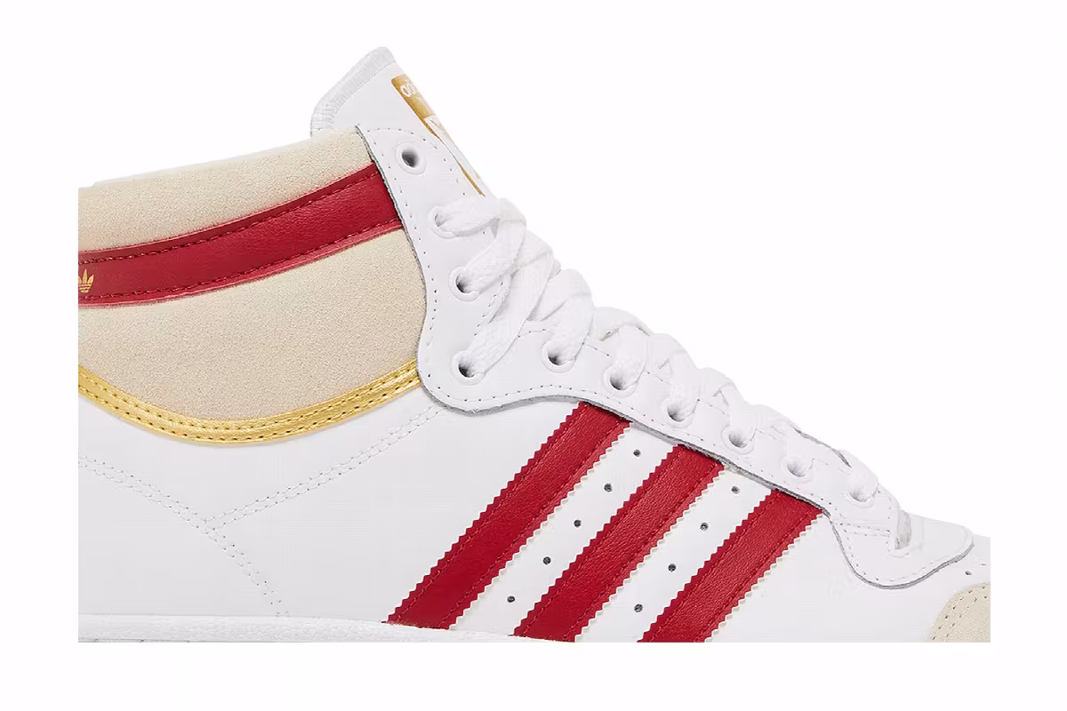 Adidas Top Ten High White Team Victory Red, view 3