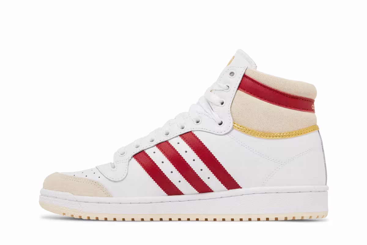 Adidas Top Ten High White Team Victory Red, view 4