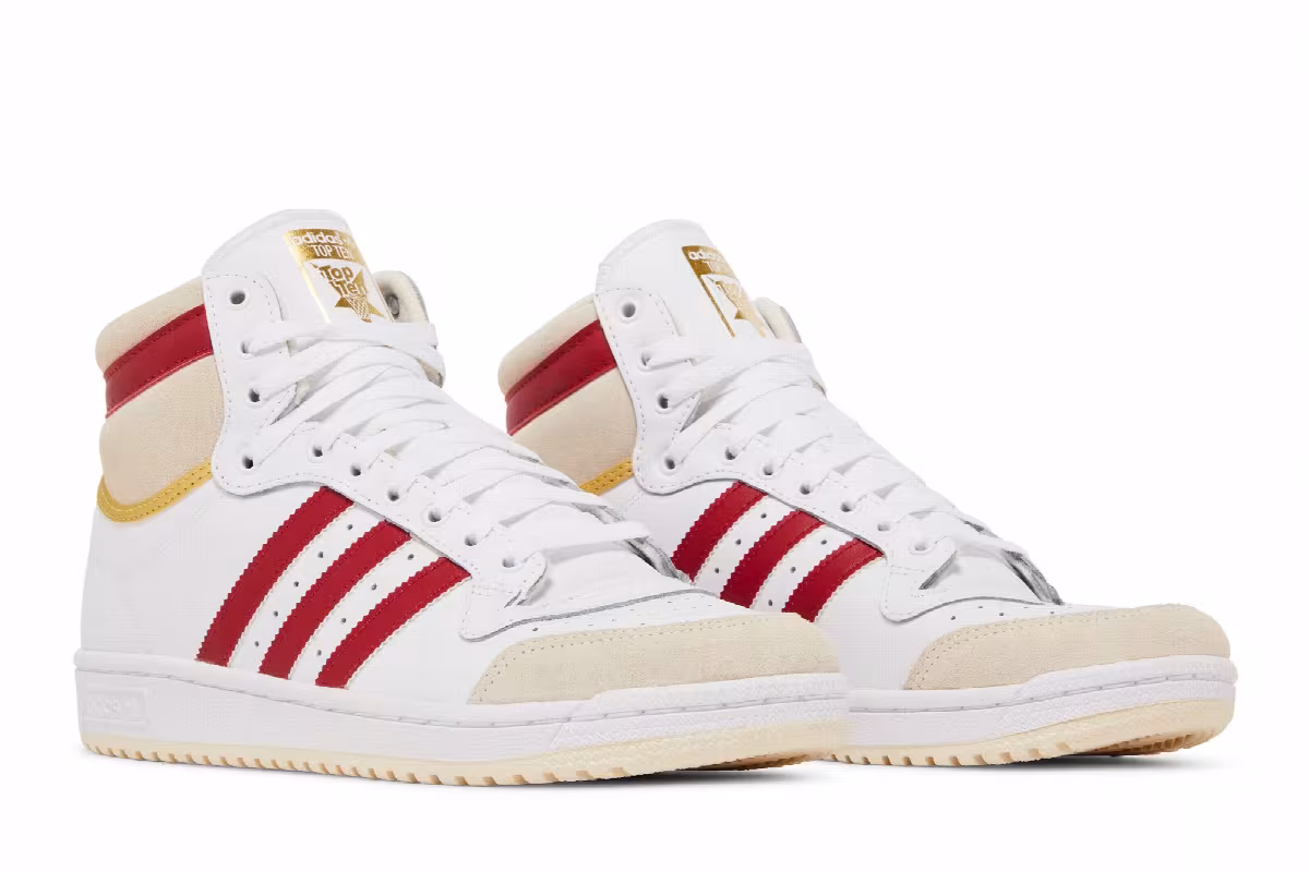 Adidas Top Ten High White Team Victory Red, view 9