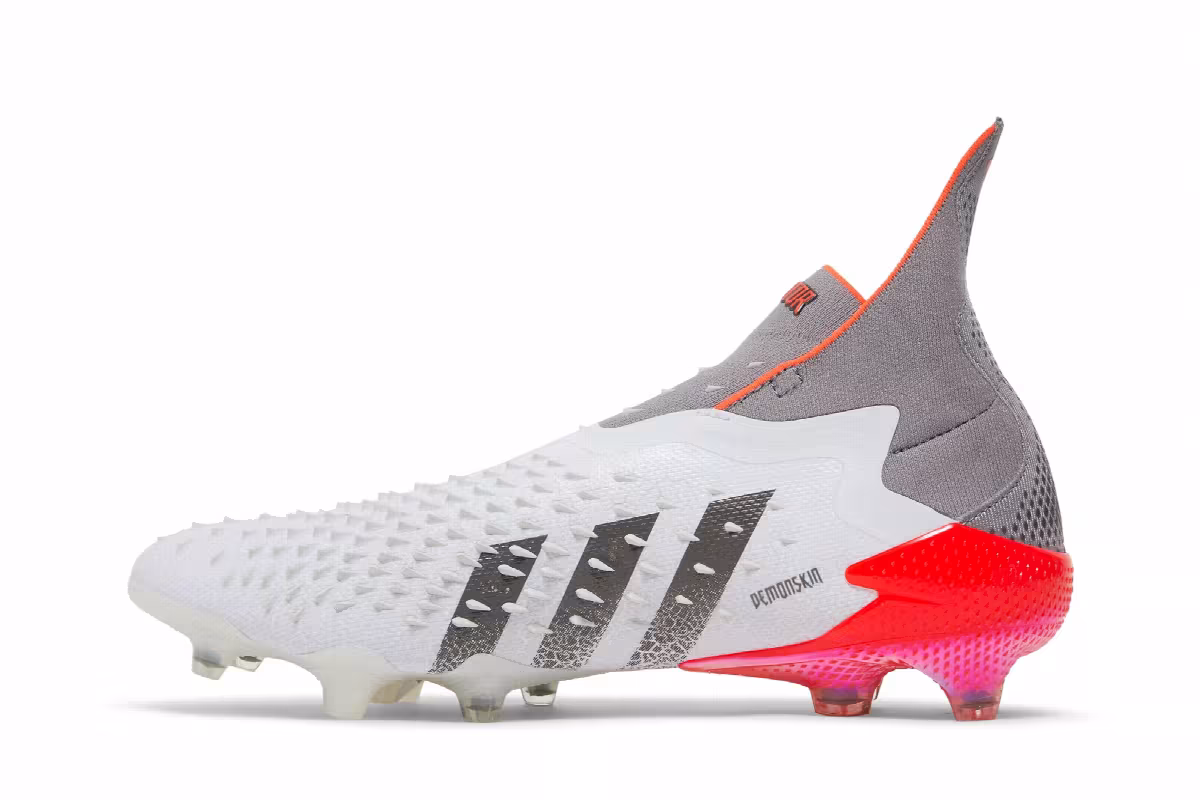 adidas Predator Freak+ FG Demonskin - White Solar Red, view 4