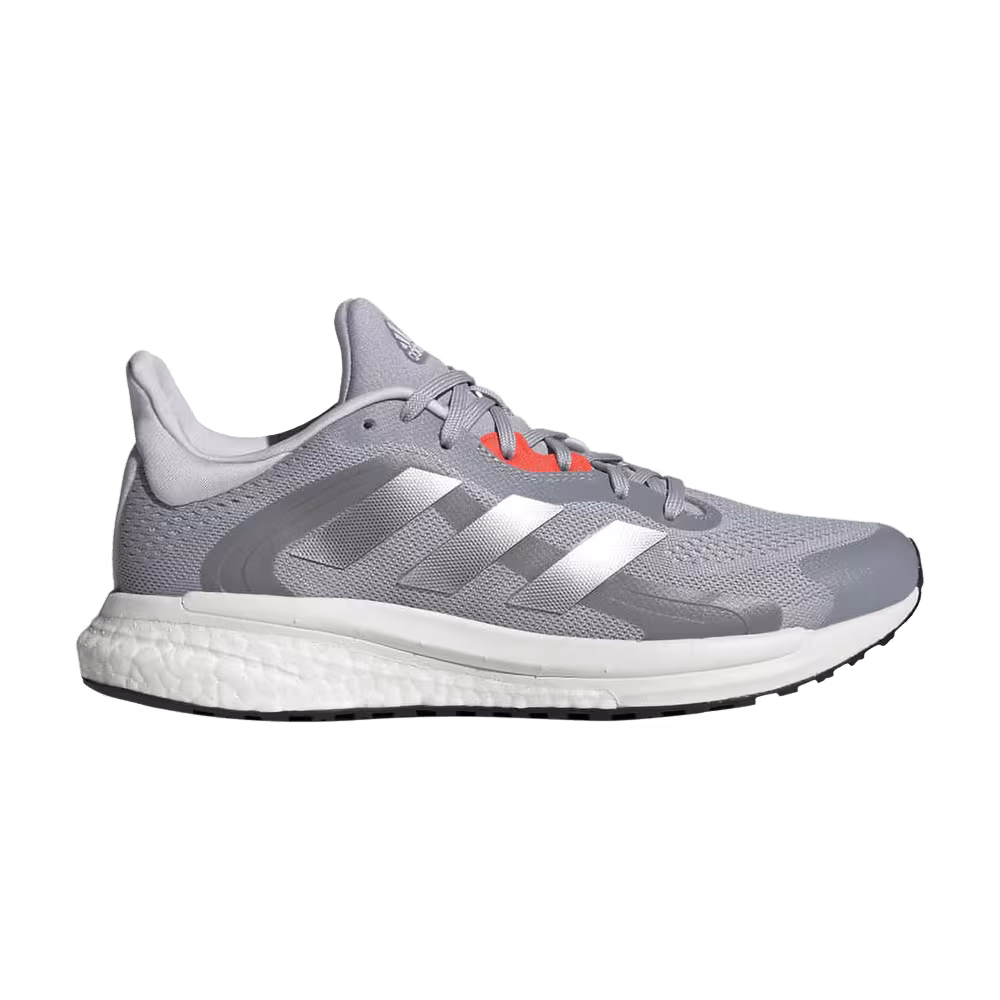 adidas Women's SolarGlide 4 ST Halo Silver Solar Red