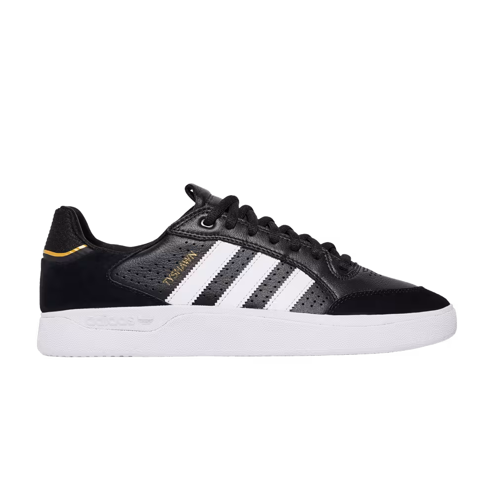 adidas Tyshawn Low Black Gold Metallic Leather