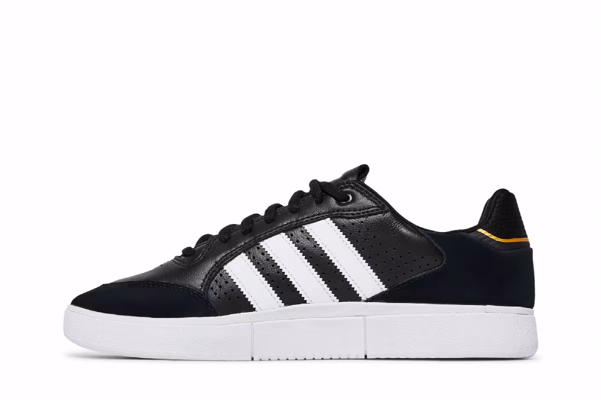 adidas Tyshawn Low Black Gold Metallic Leather, view 4