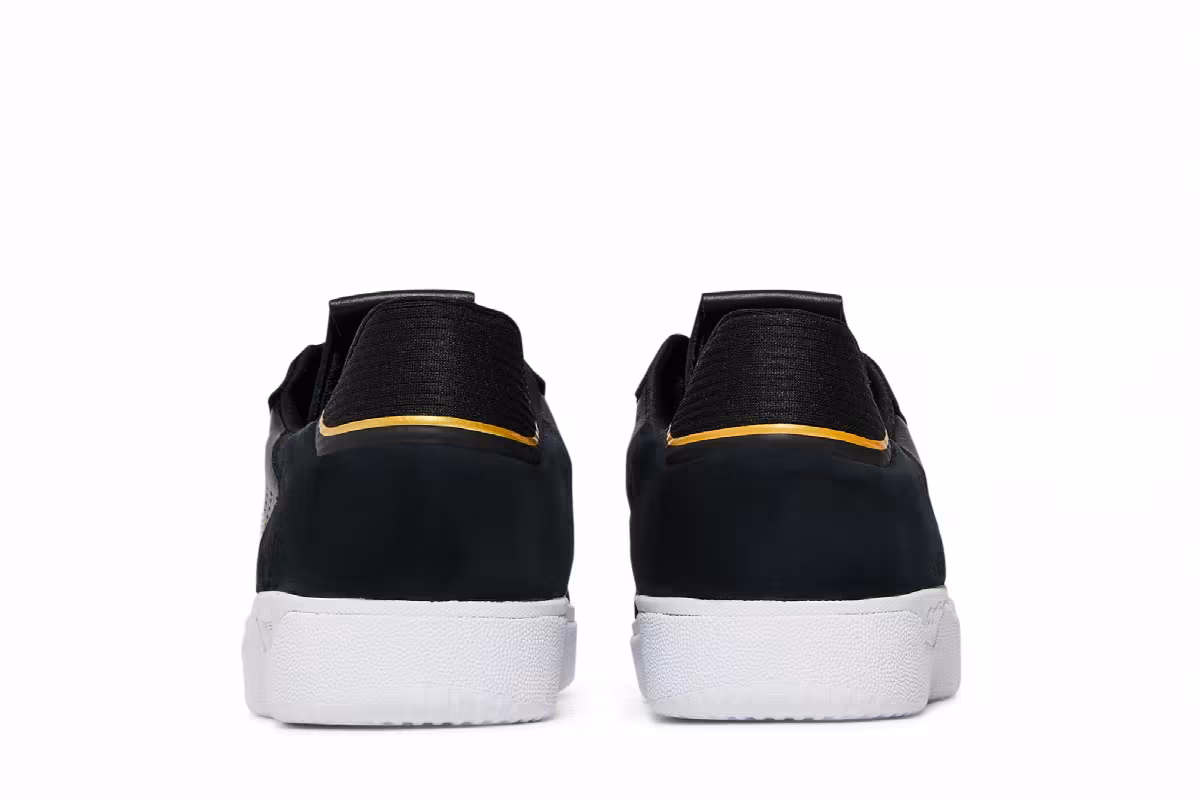 adidas Tyshawn Low Black Gold Metallic Leather, view 7