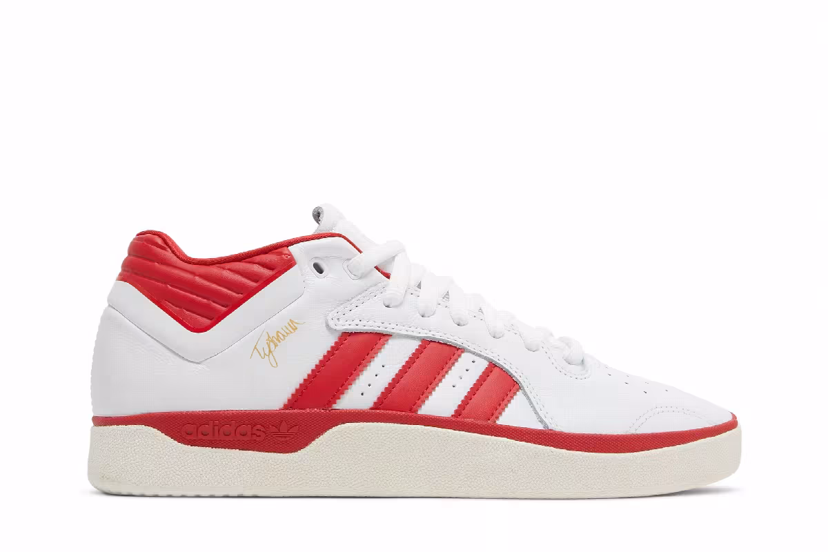 Adidas Tyshawn Mid White Scarlet, view 2