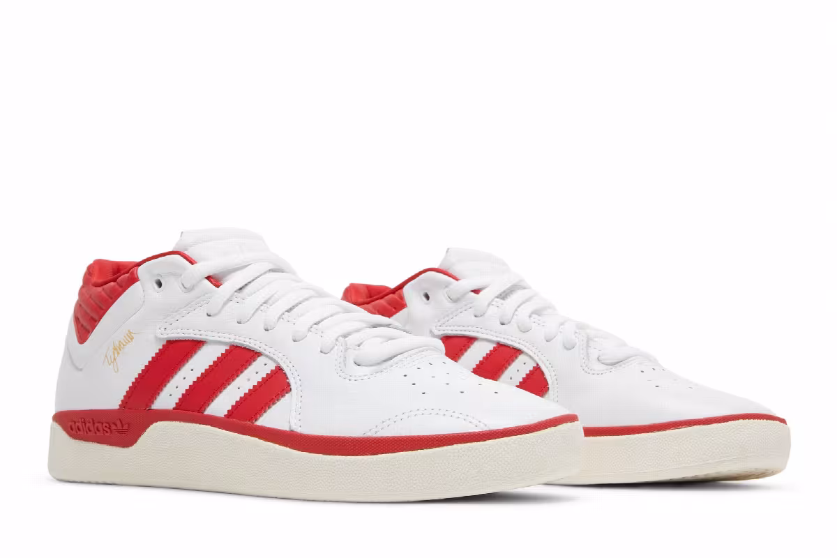 Adidas Tyshawn Mid White Scarlet, view 9