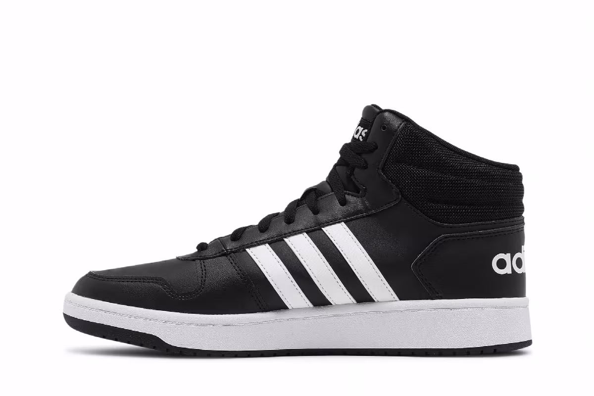 Adidas Hoops 2.0 Mid Black White, view 4