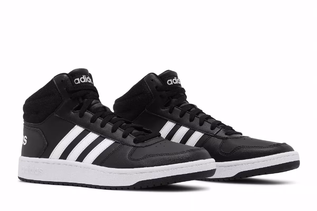 Adidas Hoops 2.0 Mid Black White, view 9