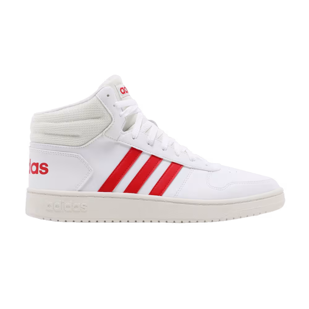 Adidas Hoops 2.0 Mid White Vivid Red