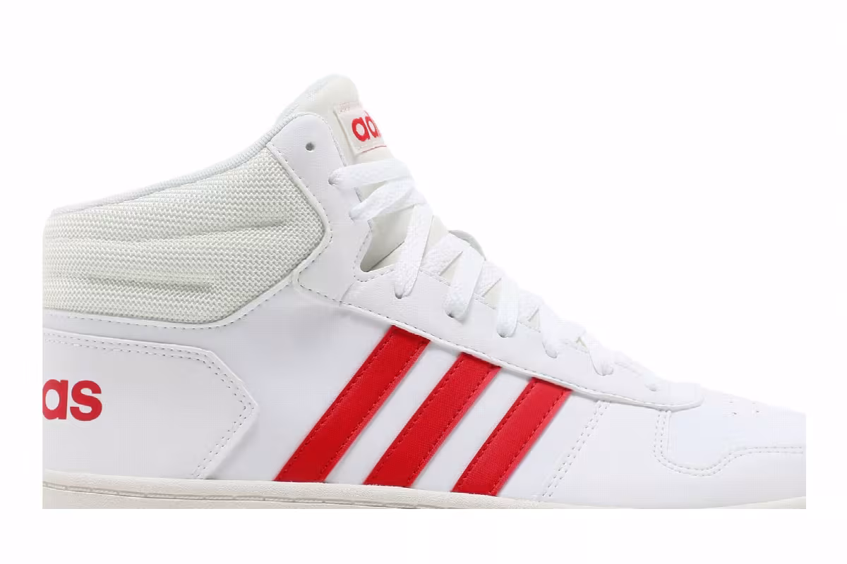 Adidas Hoops 2.0 Mid White Vivid Red, view 3