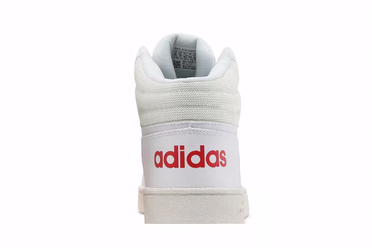 Adidas Hoops 2.0 Mid White Vivid Red, view 8