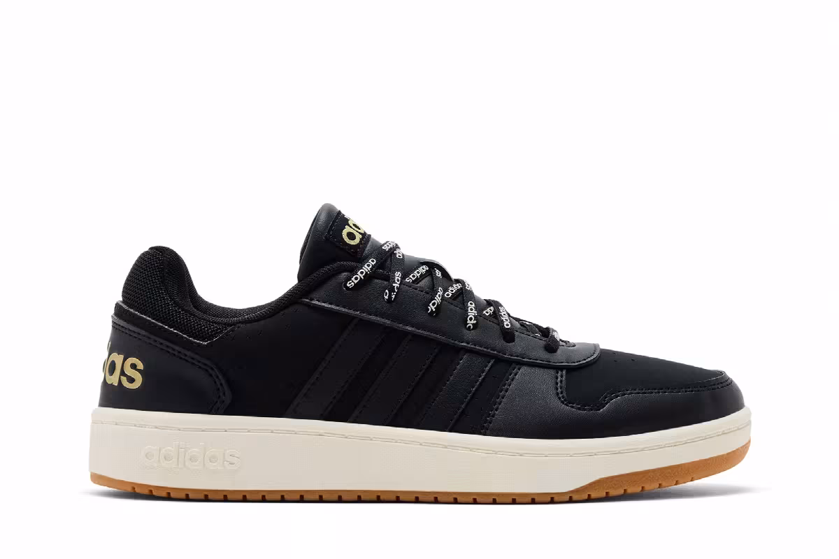 adidas Hoops 2.0 Mid Black White Tint Gum, view 2