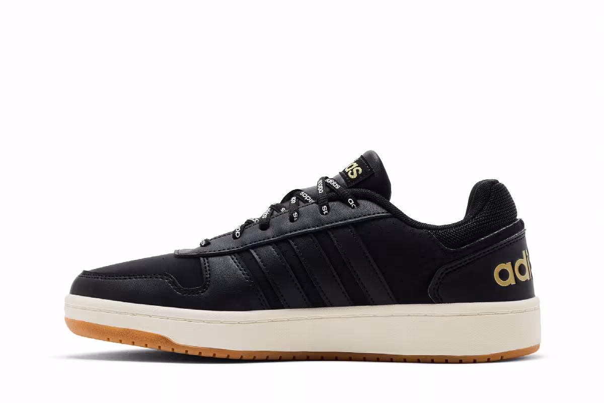 adidas Hoops 2.0 Mid Black White Tint Gum, view 4