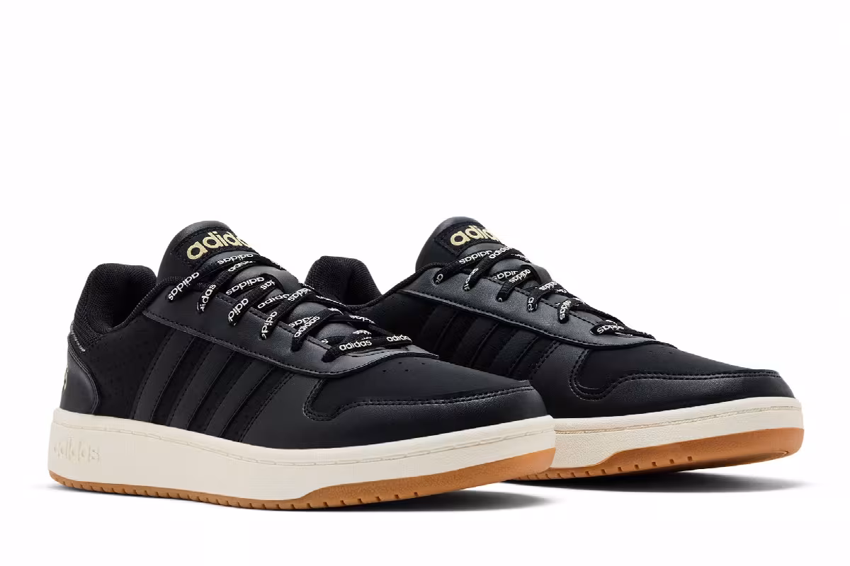 adidas Hoops 2.0 Mid Black White Tint Gum, view 9
