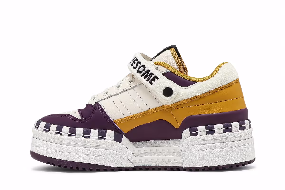 Girls Are Awesome x adidas Women's Triple Platforum Low White Purple Beauty, view 4