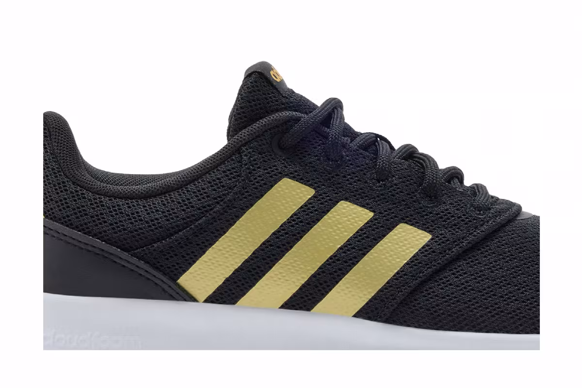 adidas Women's QT Racer 2.0 Black Gold Metallic, view 3