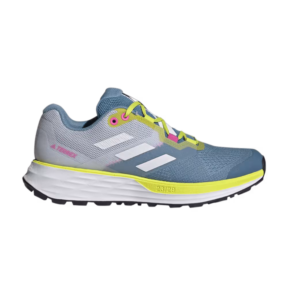 Adidas Women's Terrex Two Flow Trail Hazy Blue Acid Yellow