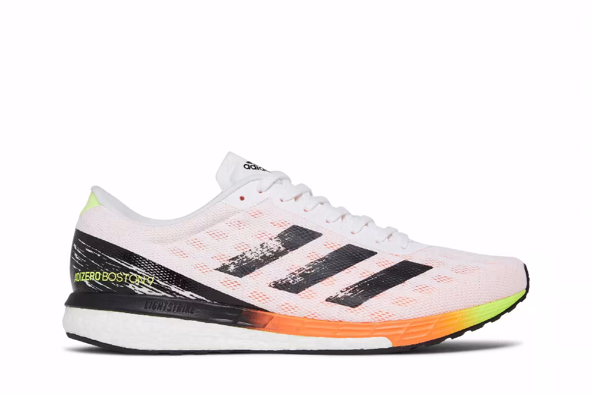 Adidas Adizero Boston 9 White Screaming Orange, view 2
