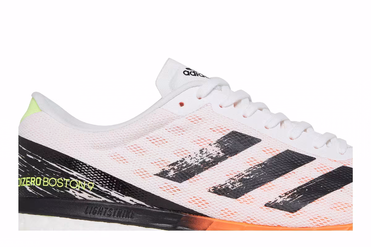 Adidas Adizero Boston 9 White Screaming Orange, view 3
