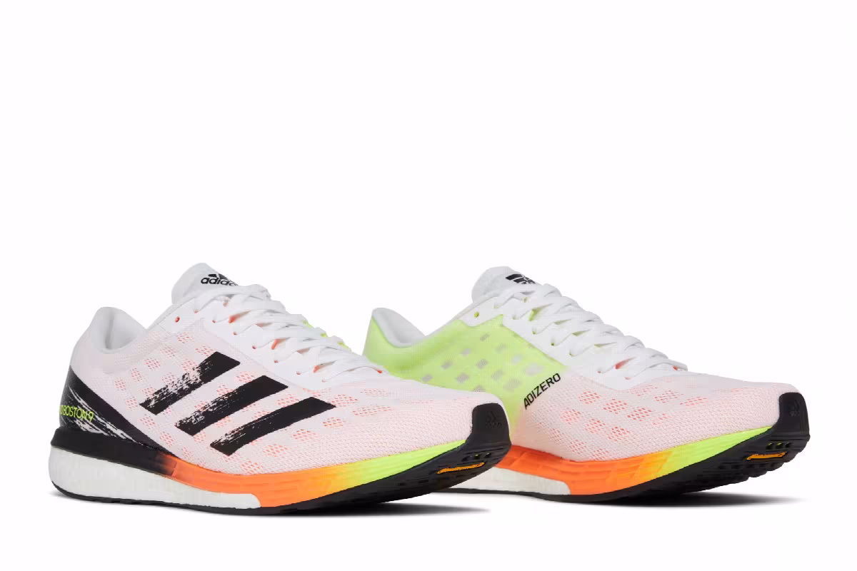 Adidas Adizero Boston 9 White Screaming Orange, view 9