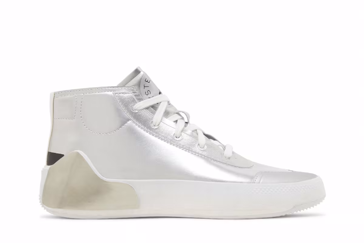Stella McCartney x adidas Women's Treino Mid Silver Metallic, view 2