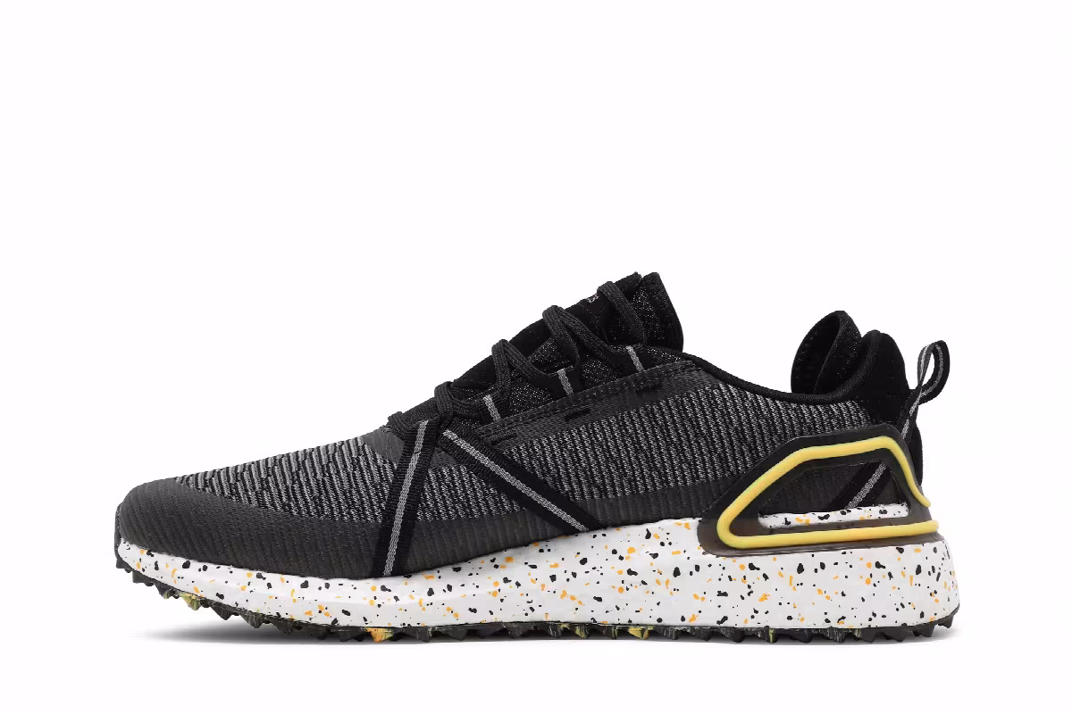 adidas Solarthon Primegreen Spikeless Golf Black Solar Gold, view 4